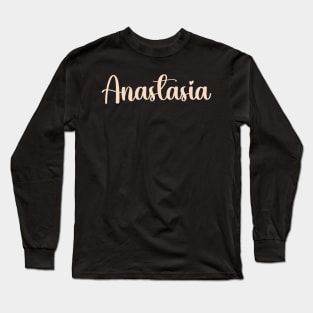 Anastasia, Typography Name Long Sleeve T-Shirt